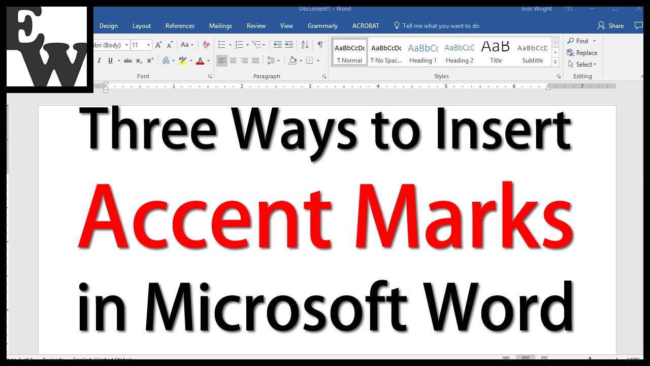 make an accent over the o in word for mac